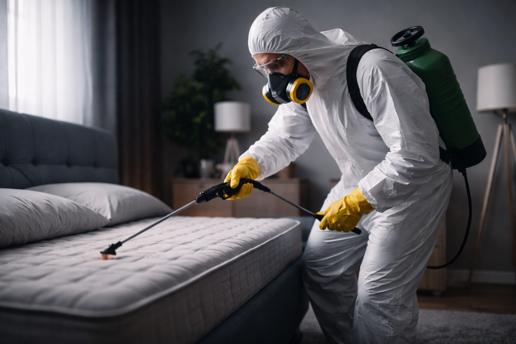 technik kontroli szkodników w akcji